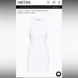 Aritzia white sculpt knit racer dress